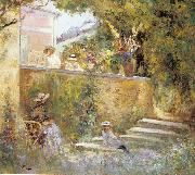 Lebasque, Henri Nono and Marthe in the Garden with Madame Lebasque oil painting picture wholesale